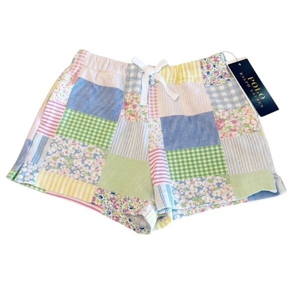 Polo Ralph Lauren Child's Patchwork Shorts Blue Pink Size 5 NWT - Picture 1 of 4